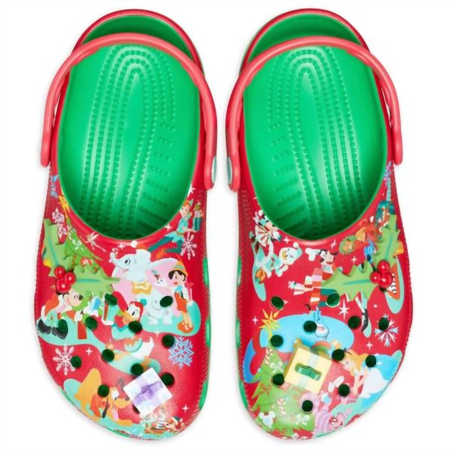 Crocs Women's Mickey Mouse And Friends Holiday Clogs in green red - women's shoe - view 4