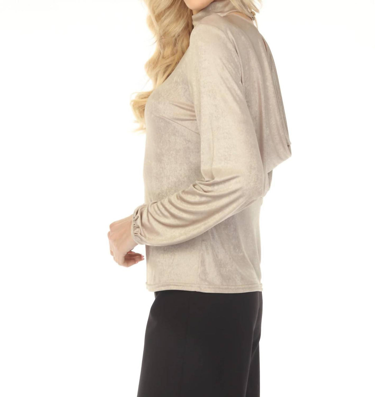 Joseph Ribkoff - Metallic Open Cowl Back Top