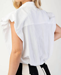 GLAM Power Poplin Shirt in white - women's shirt - detail view