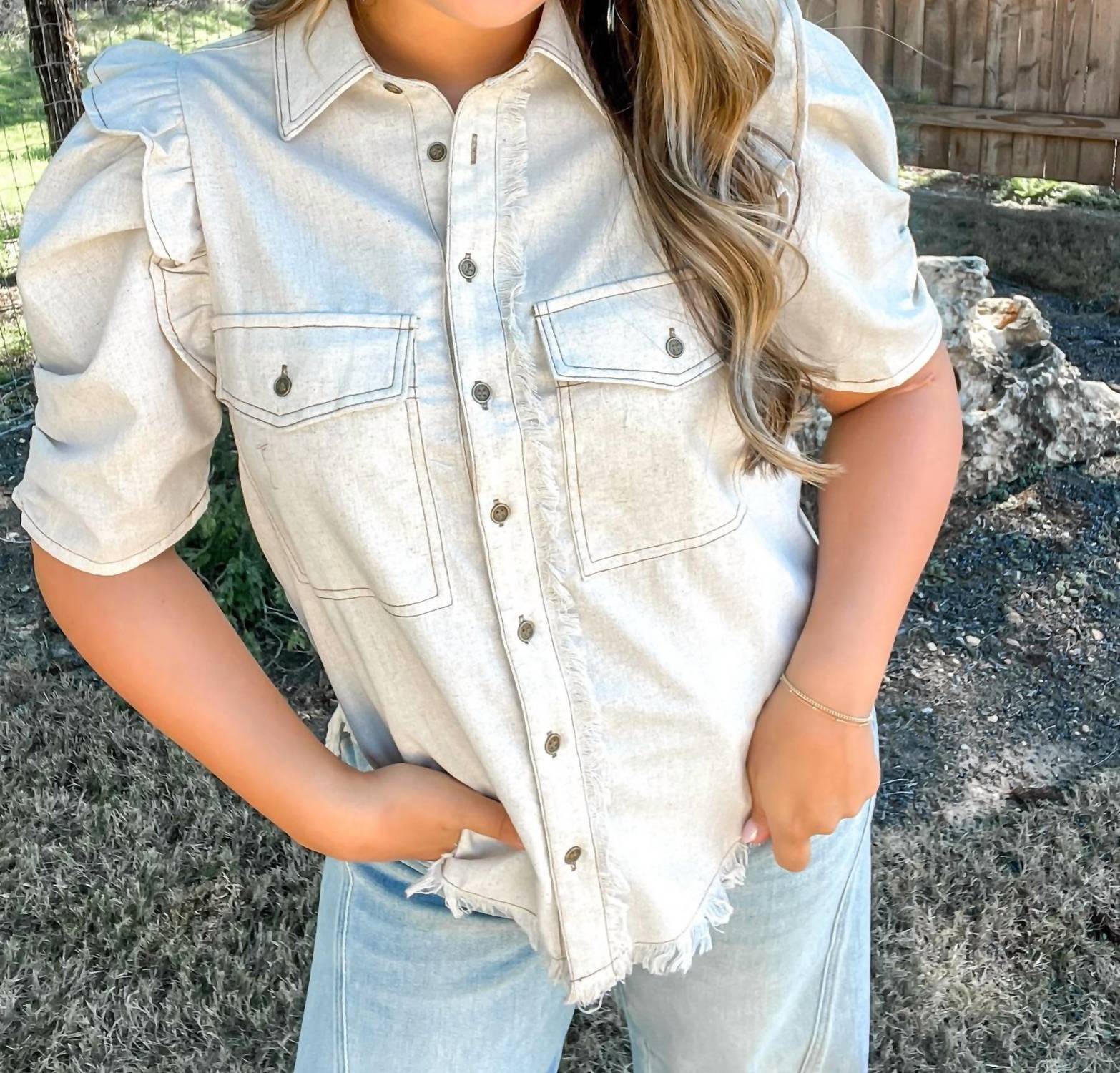 Gigio - Midnight Stroll Button Up Top