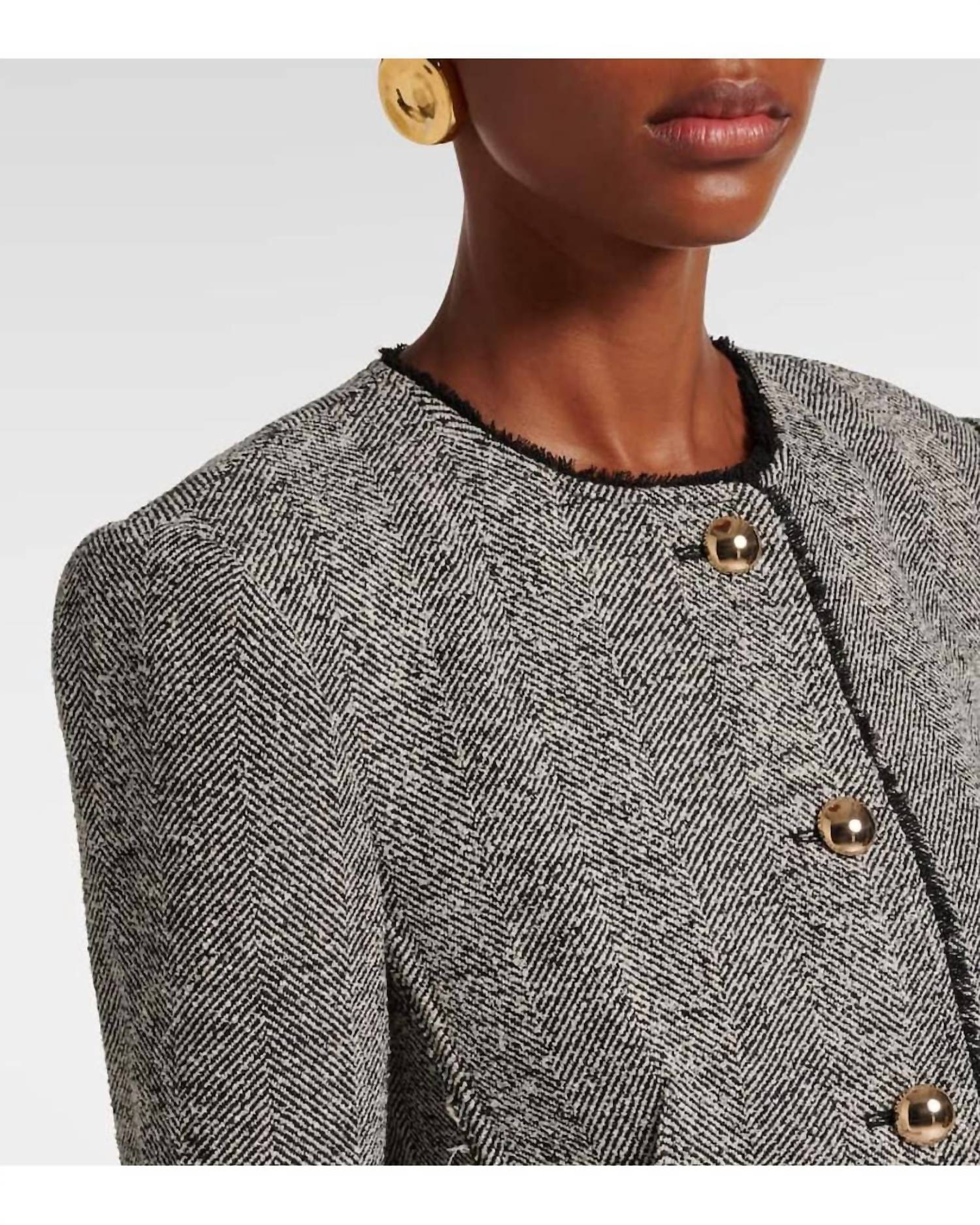 SIMKHAI Ivie Blazer in black white - women's jacket - view 4