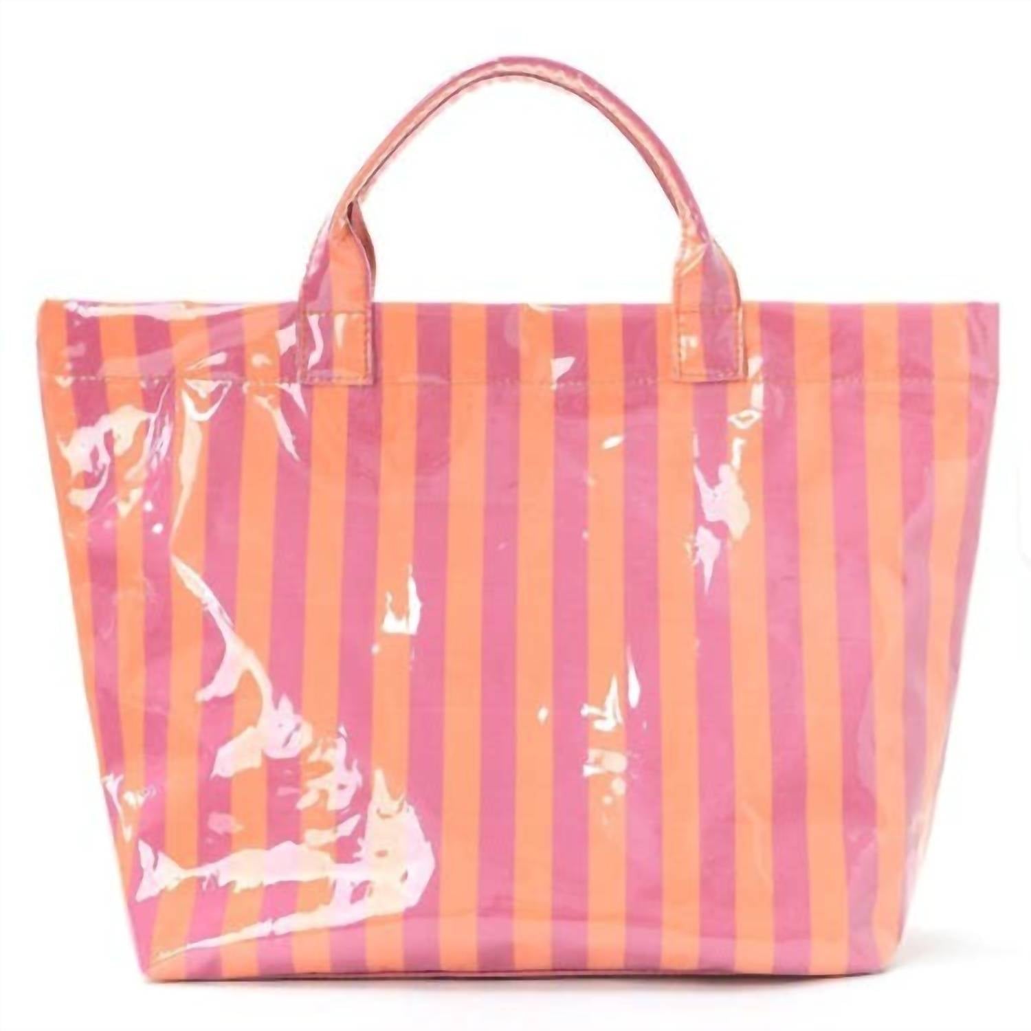 Josslyn By Wall To Wall - Women's Striped Vinyl Tote Bag