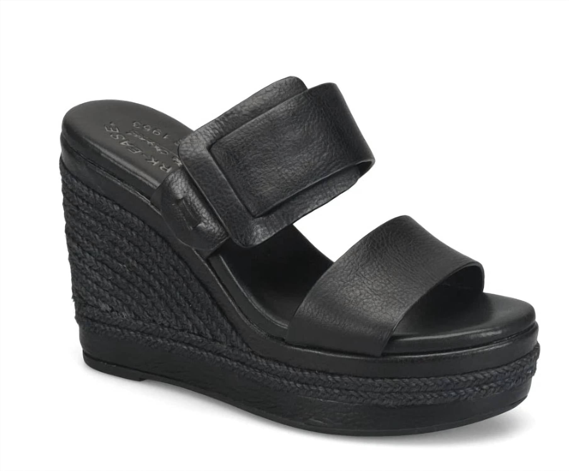 KORK-EASE Women's Raya Espadrille Wedge in black - women's sandal