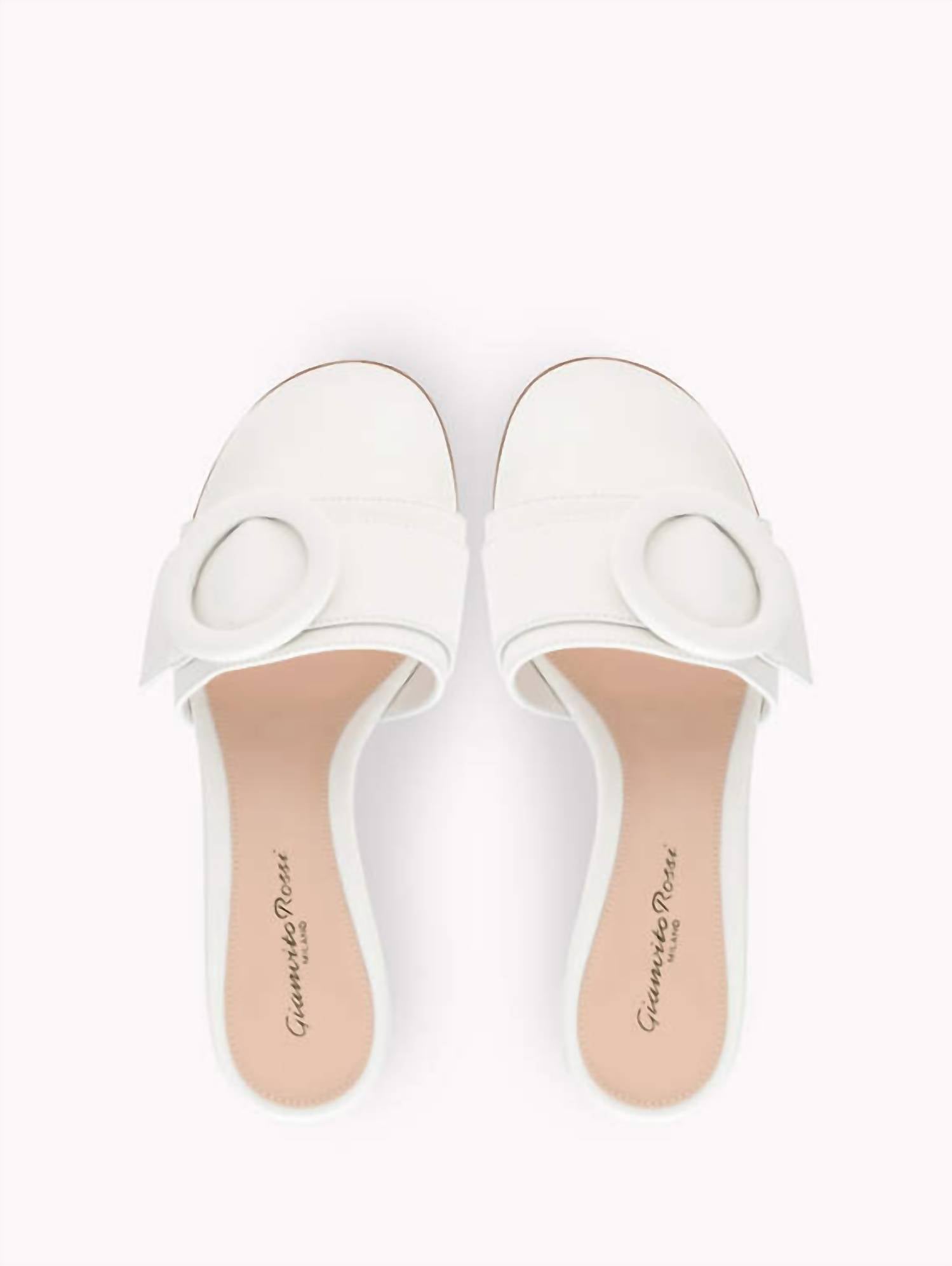 Gianvito Rossi - Women's Leather Buckle Flat Slide Sandals