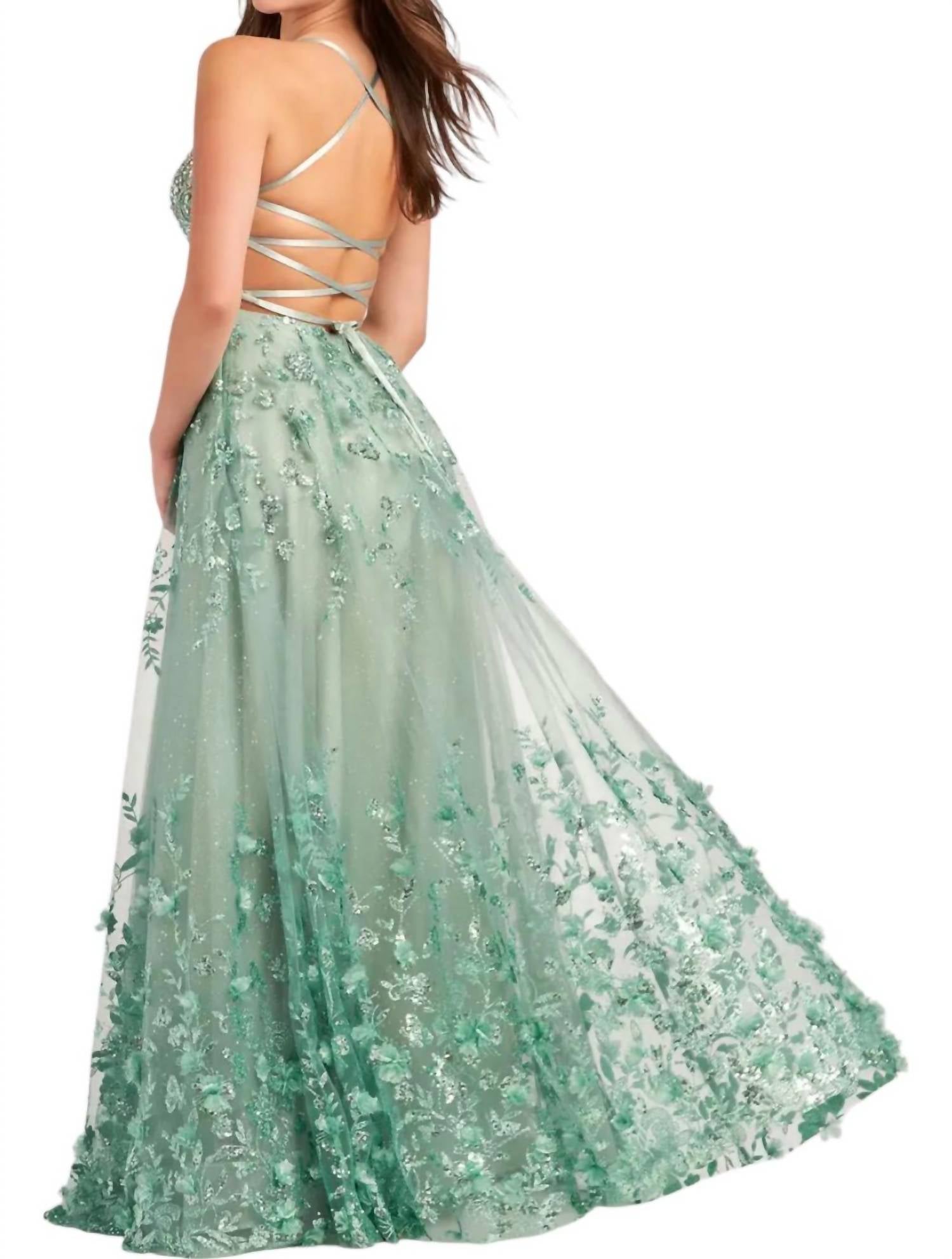Ellie Wilde - Lace Up Prom Gown