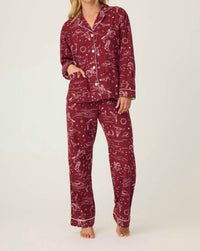 Pj Salvage - Hold Your Horses Western Print Flannel Pajama Set