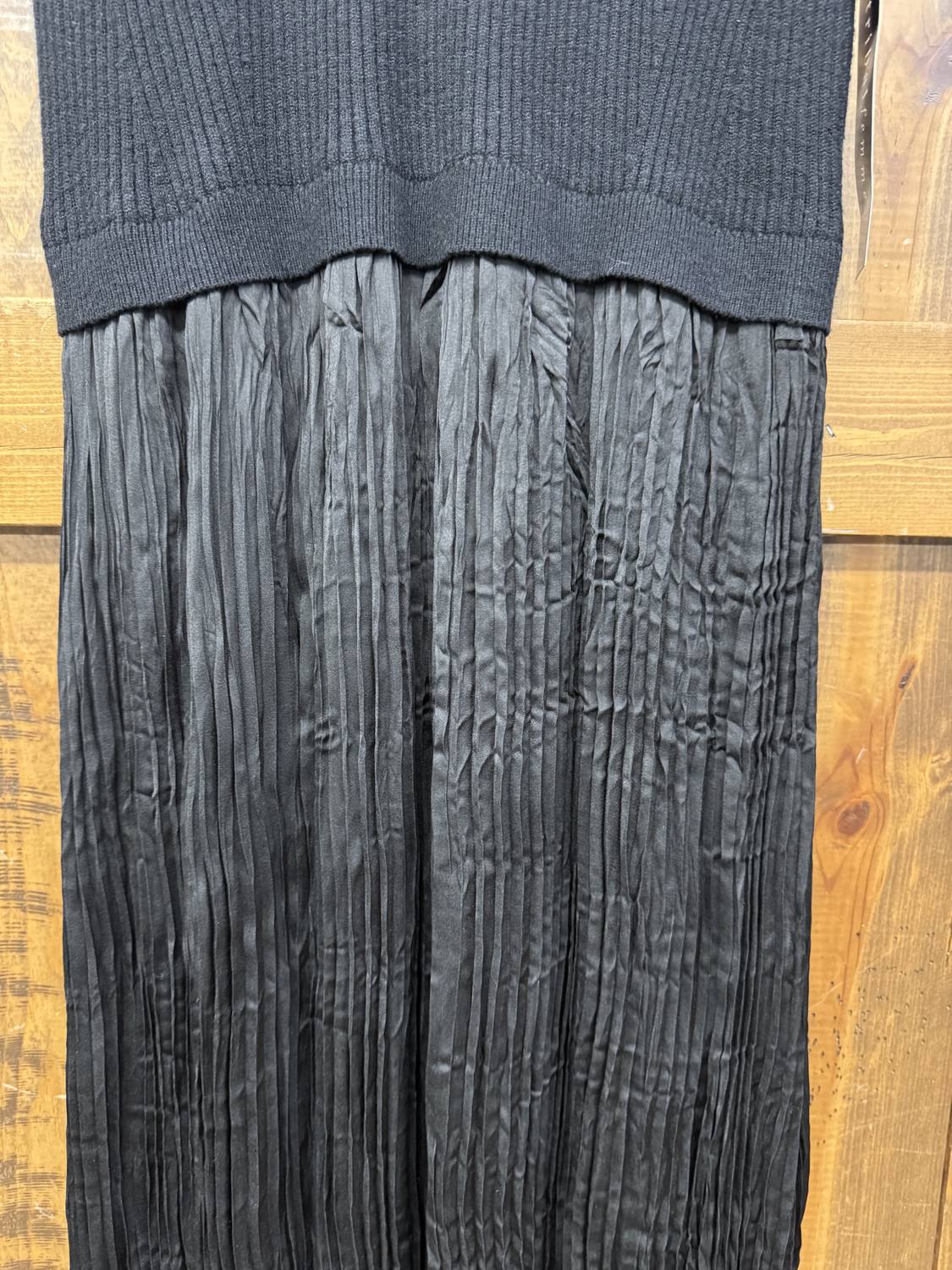 Tribal Femme - Women's Sleeveless Sweater Knit Top With Silk Pleated Skirt Maxi Dress