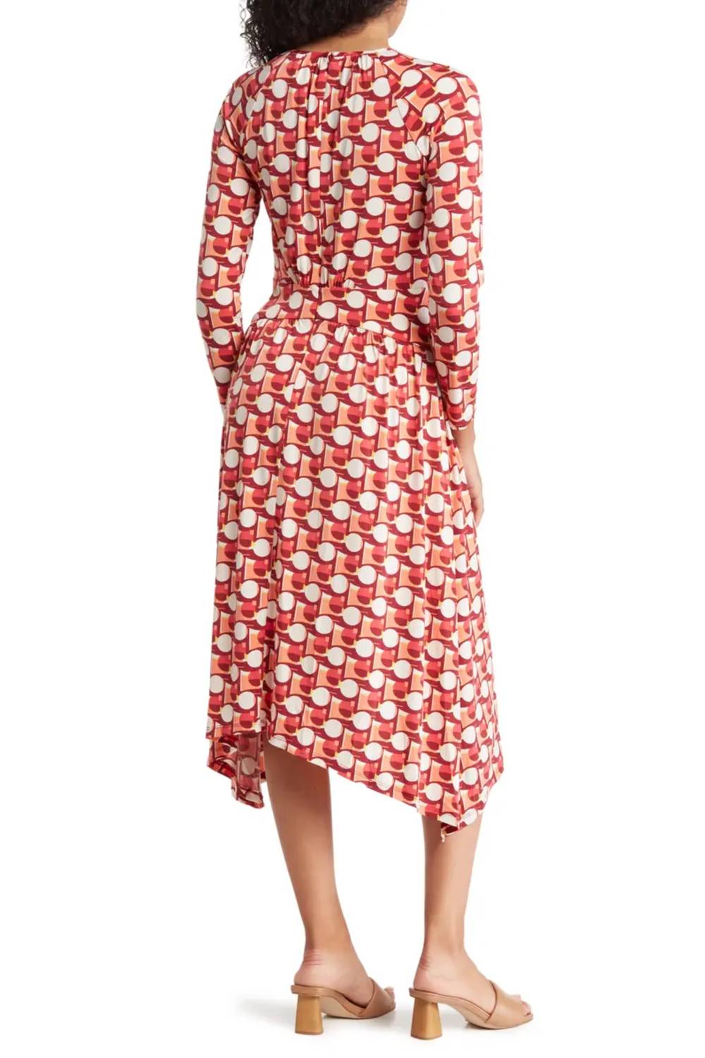 Maggy London - Long Sleeve Abstract Print Dress