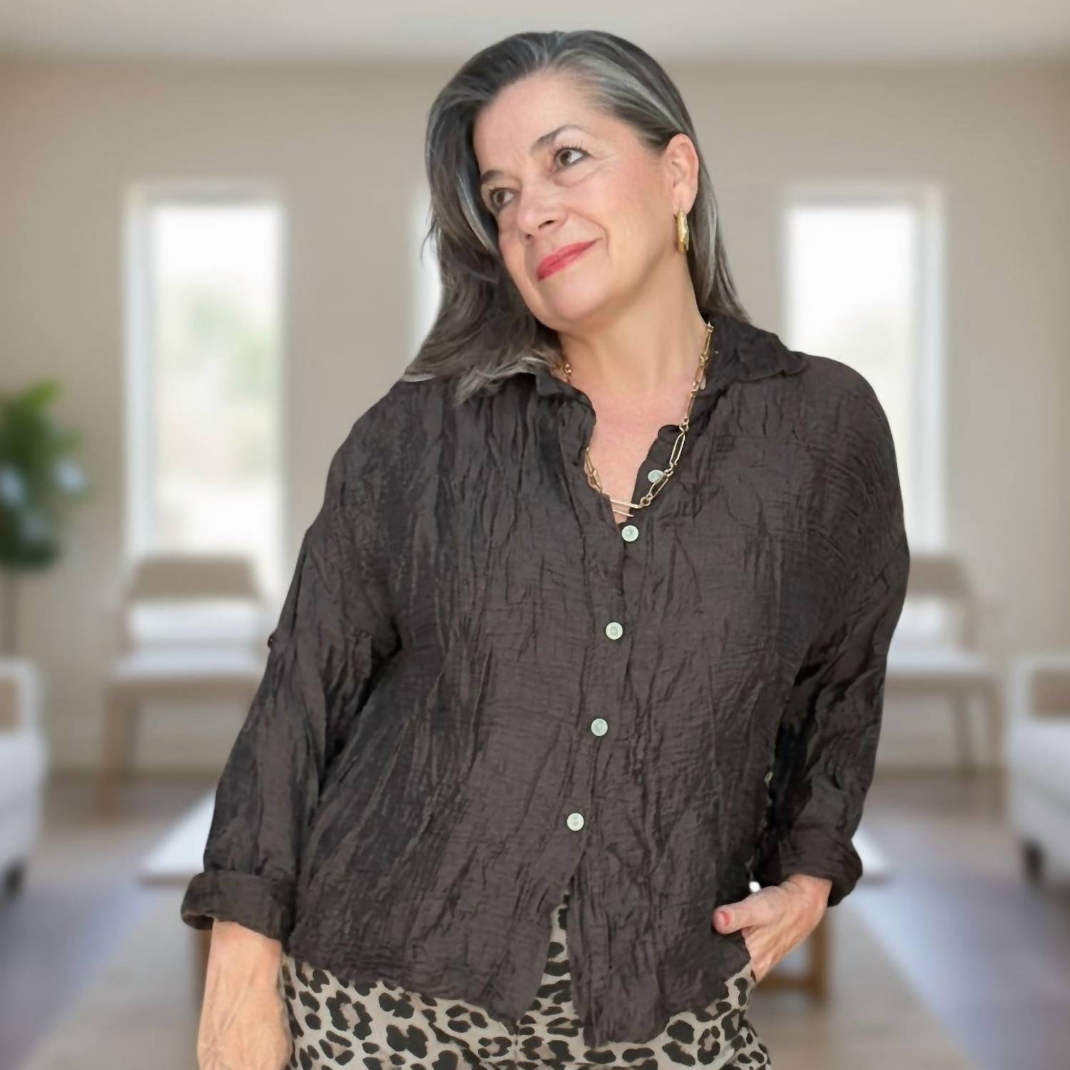 Made In Italy - Soft Crinkle Blouse