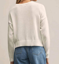 Z Supply Lucky Star Sweater in white - women's sweater - alternate view