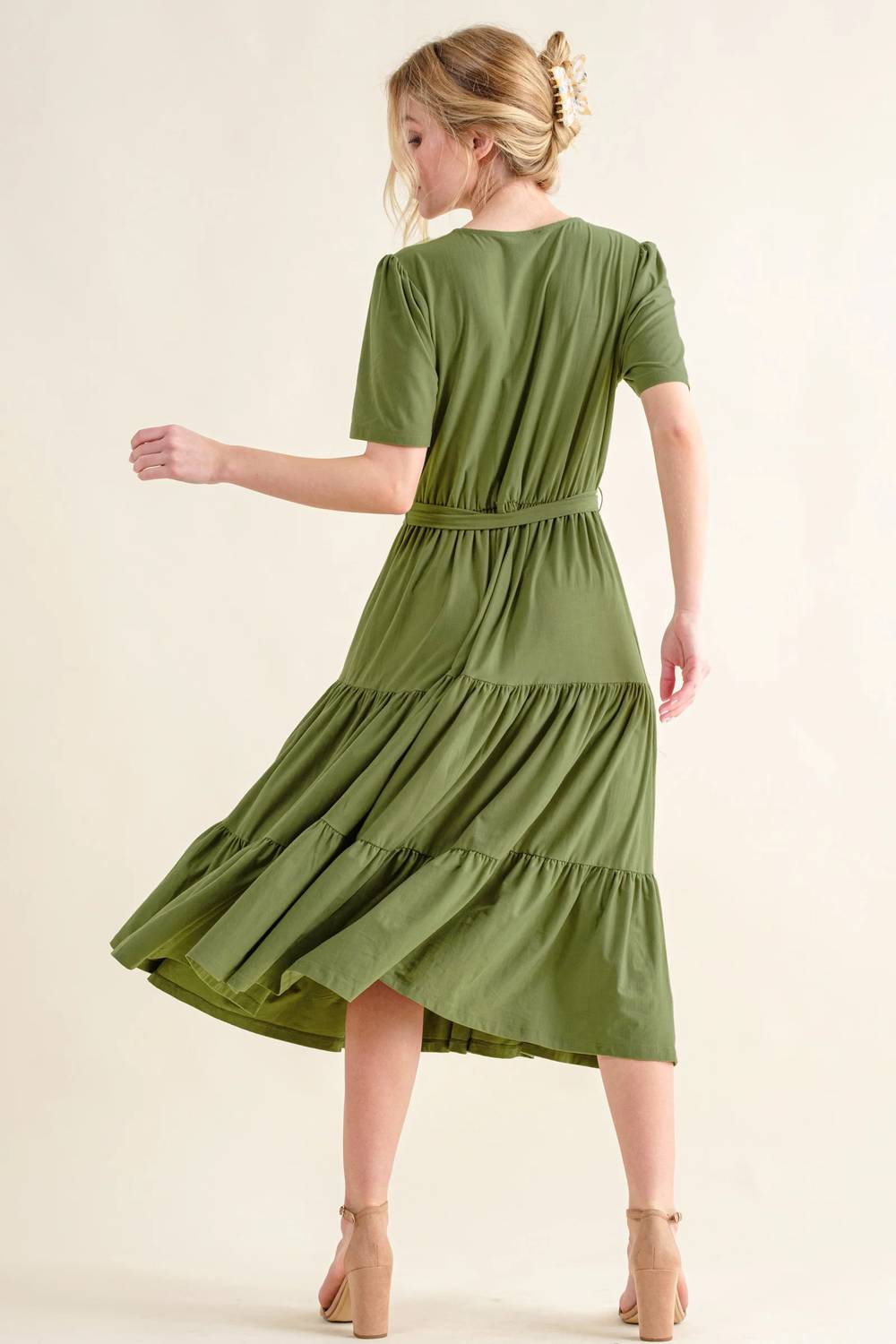 And The Why - Soft Tiered Midi Dress