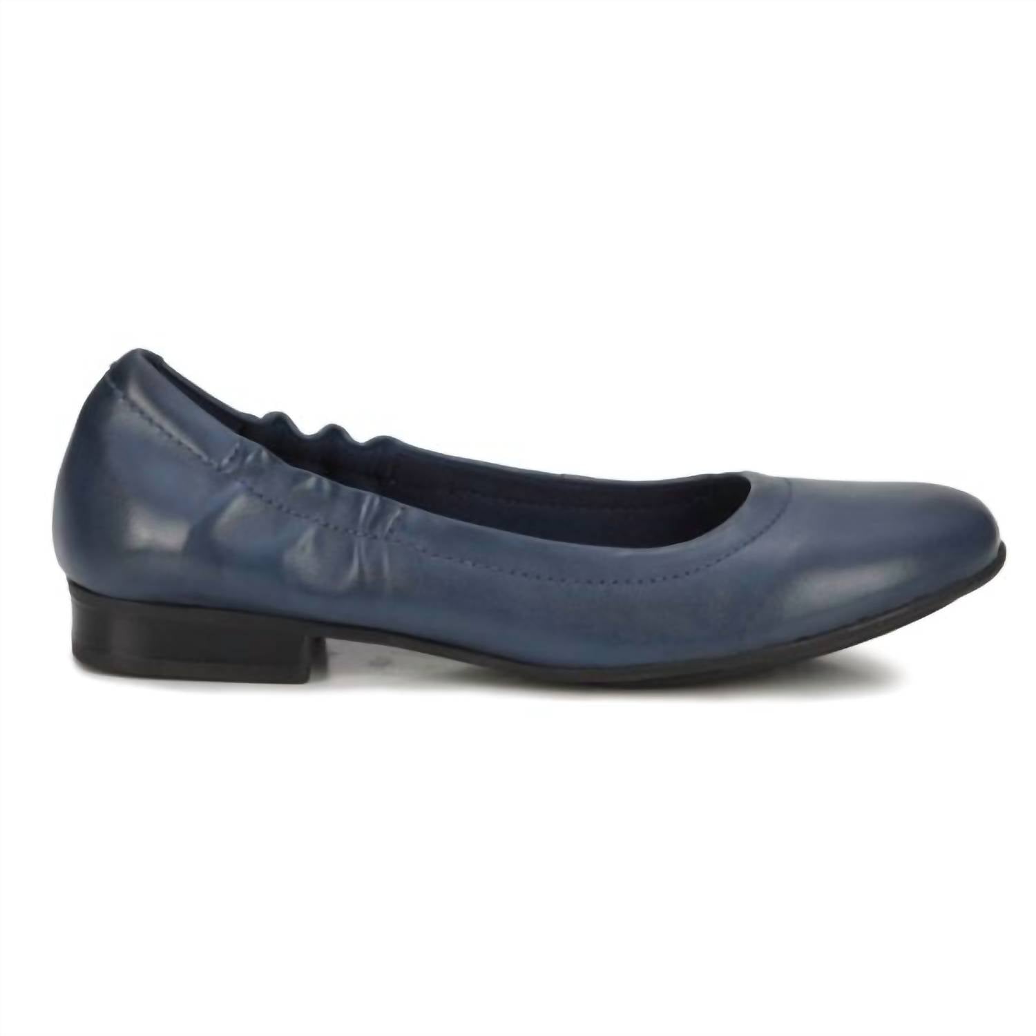 the walking cradle co. Women's Tess Comfort Ballet Flats in navy mestico - women's flats - detail view