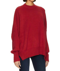 Free People Easy Street Tunic Sweater in cherry 1 - women's sweater - detail view