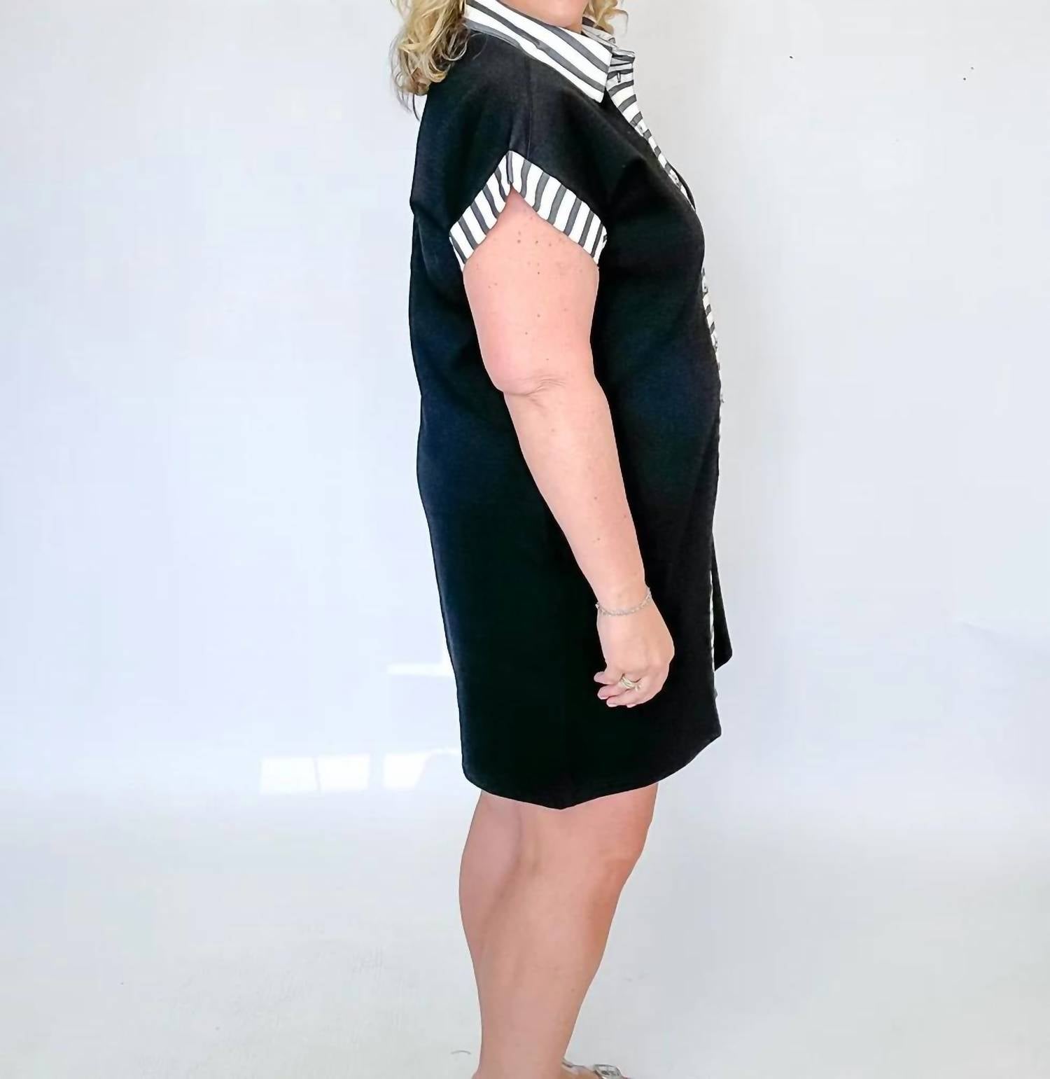 She + Sky - Striped Accent Dress