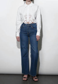 Greylin - Finley Embroidered Hem Button Up Shirt