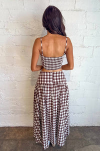 Day + Moon - Crisp Gingham Maxi Skirt