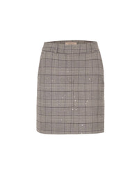 Theo The Label - Women's Eudora Sequined Prince Of Wales Mini Skirt