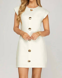 She + Sky - Button Detail Mini Dress