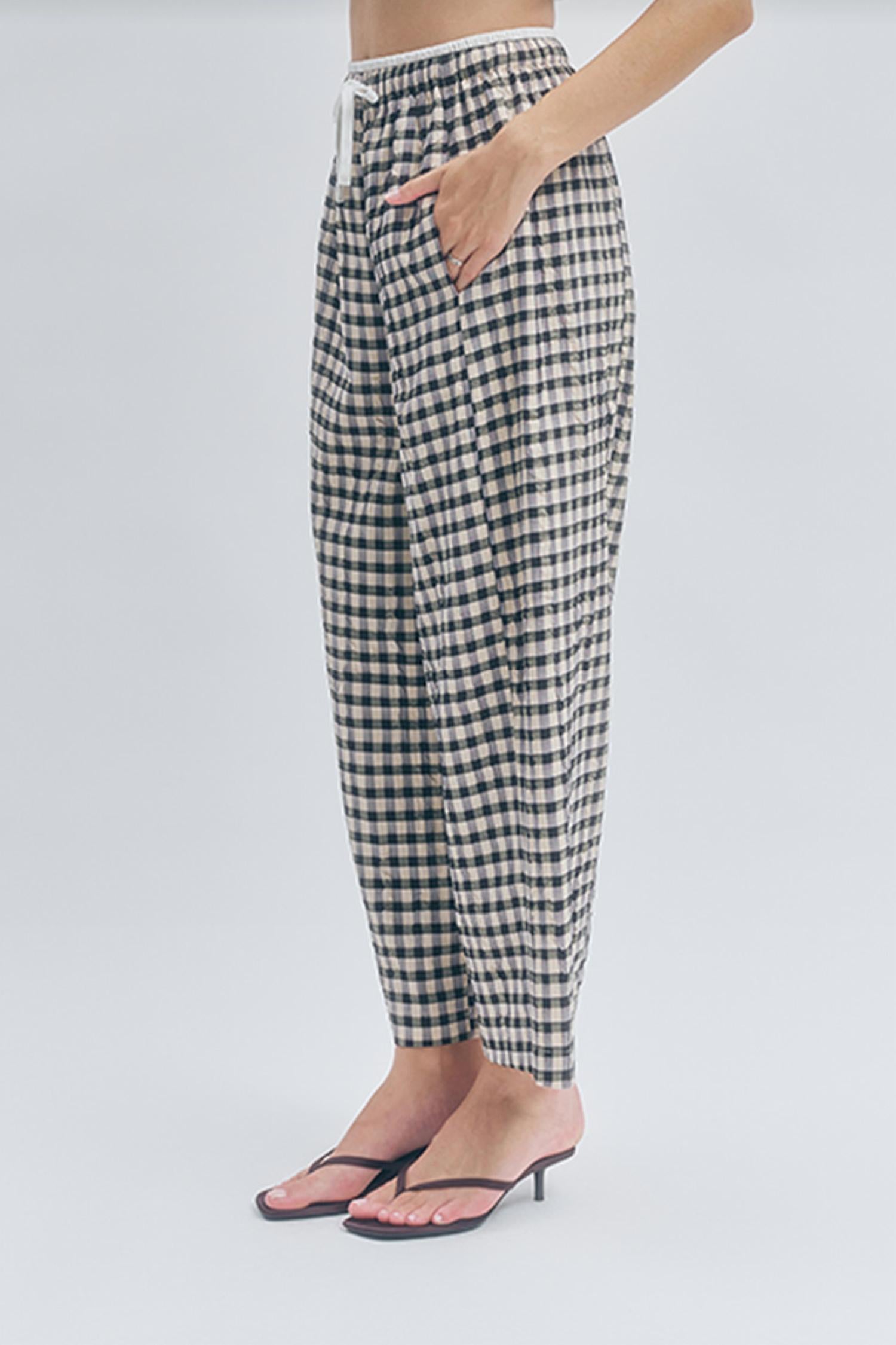 Maude Club - Ari Sand Gingham Pants