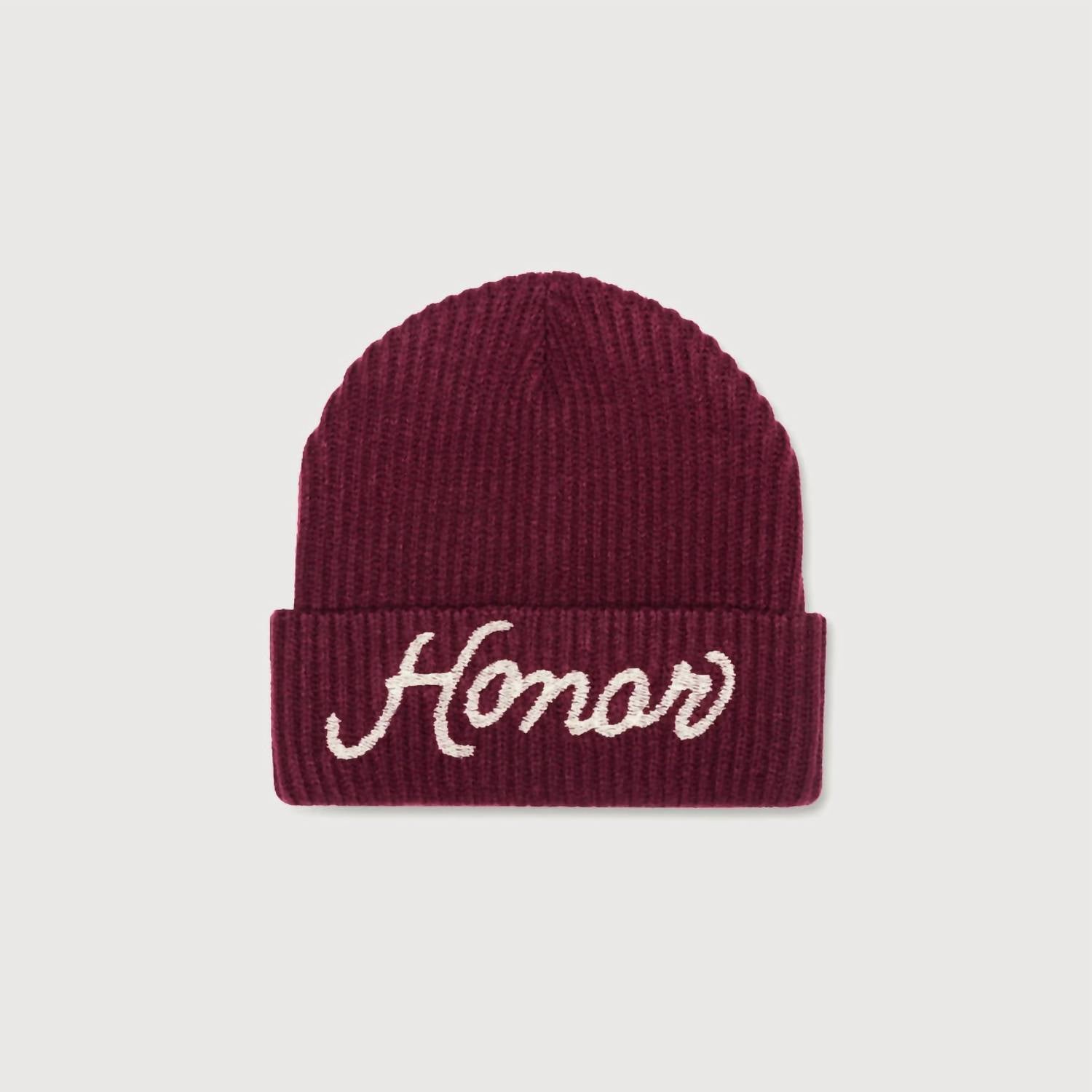 HONOR THE GIFT Men's Heavy Knit Beanie in berry - men's hat