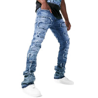 JORDAN CRAIG Martin Stacked Oasis Denim Jeans in nightfall - men's jeans - detail view