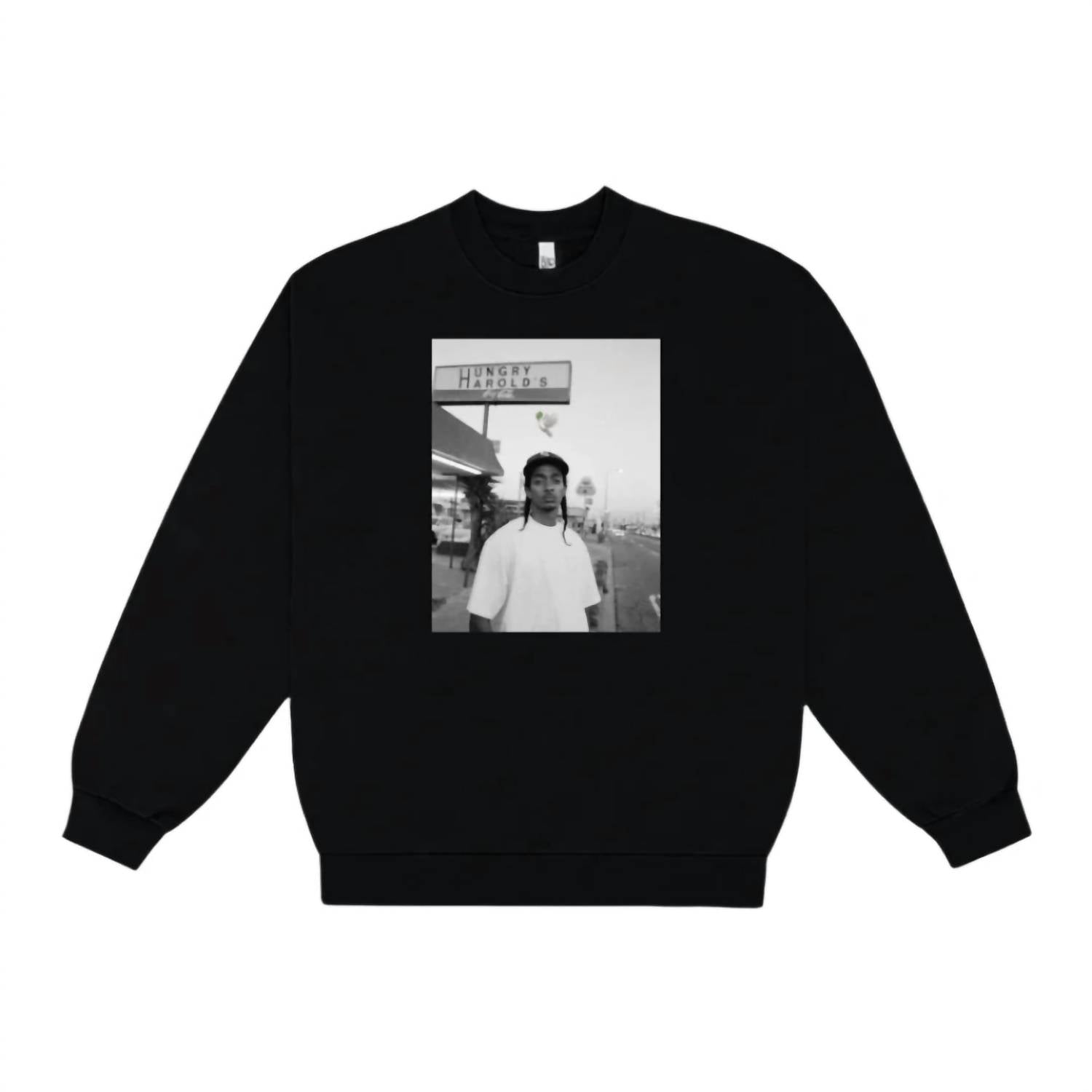 MARQ THE LABEL Men's Nipsey Patch Sweatshirt in black - men's shirt