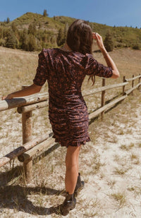 Dress Forum - Roma Floral Ruched Mini Dress