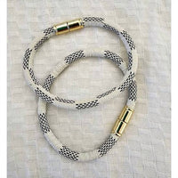 Dani & Em - Women's Checkered Magnetic Clasp Statement Bracelet