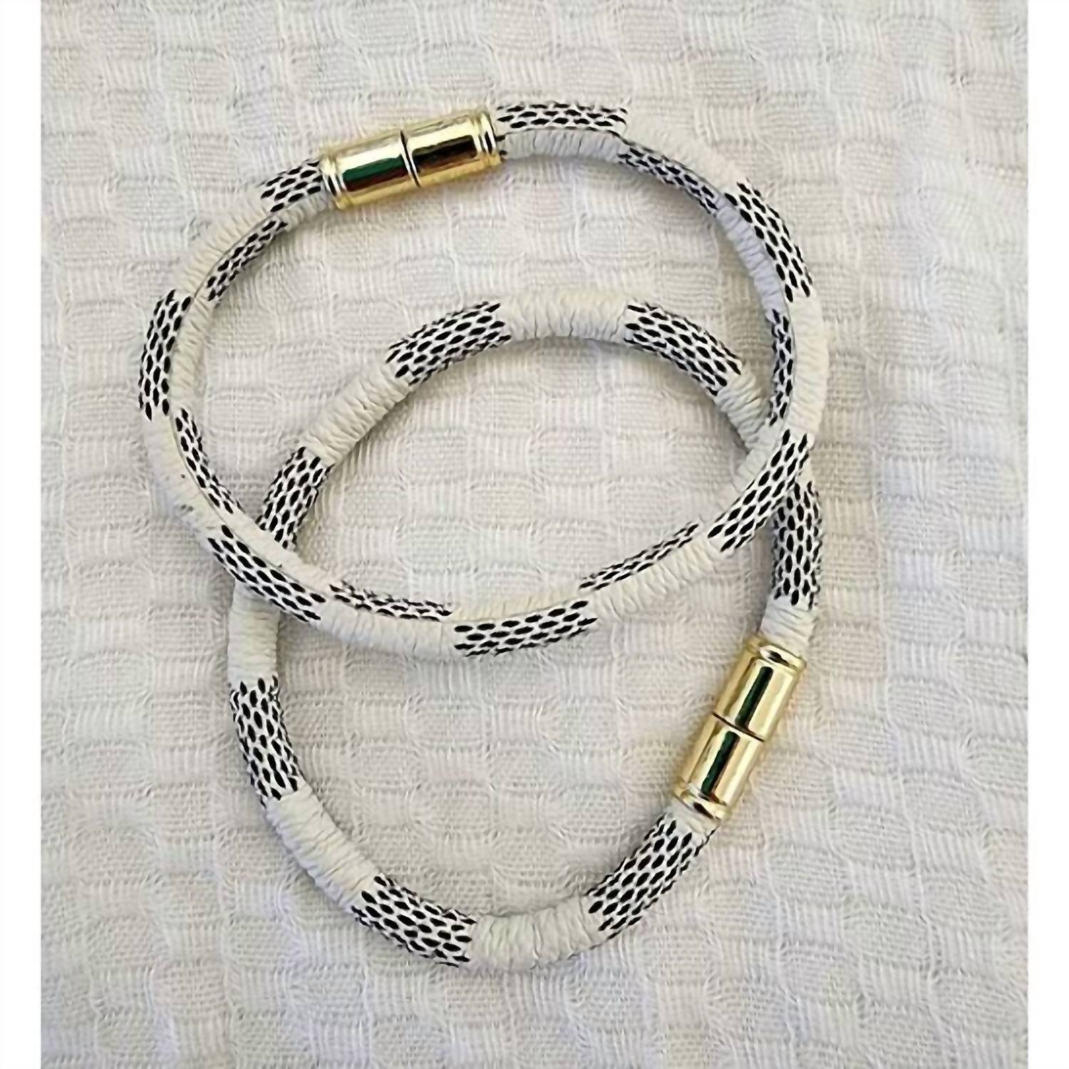 Dani & Em - Women's Checkered Magnetic Clasp Statement Bracelet
