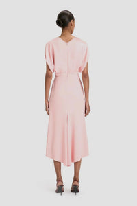 Victoria Beckham - Fluid Cady Blouson Detail Midi Dress