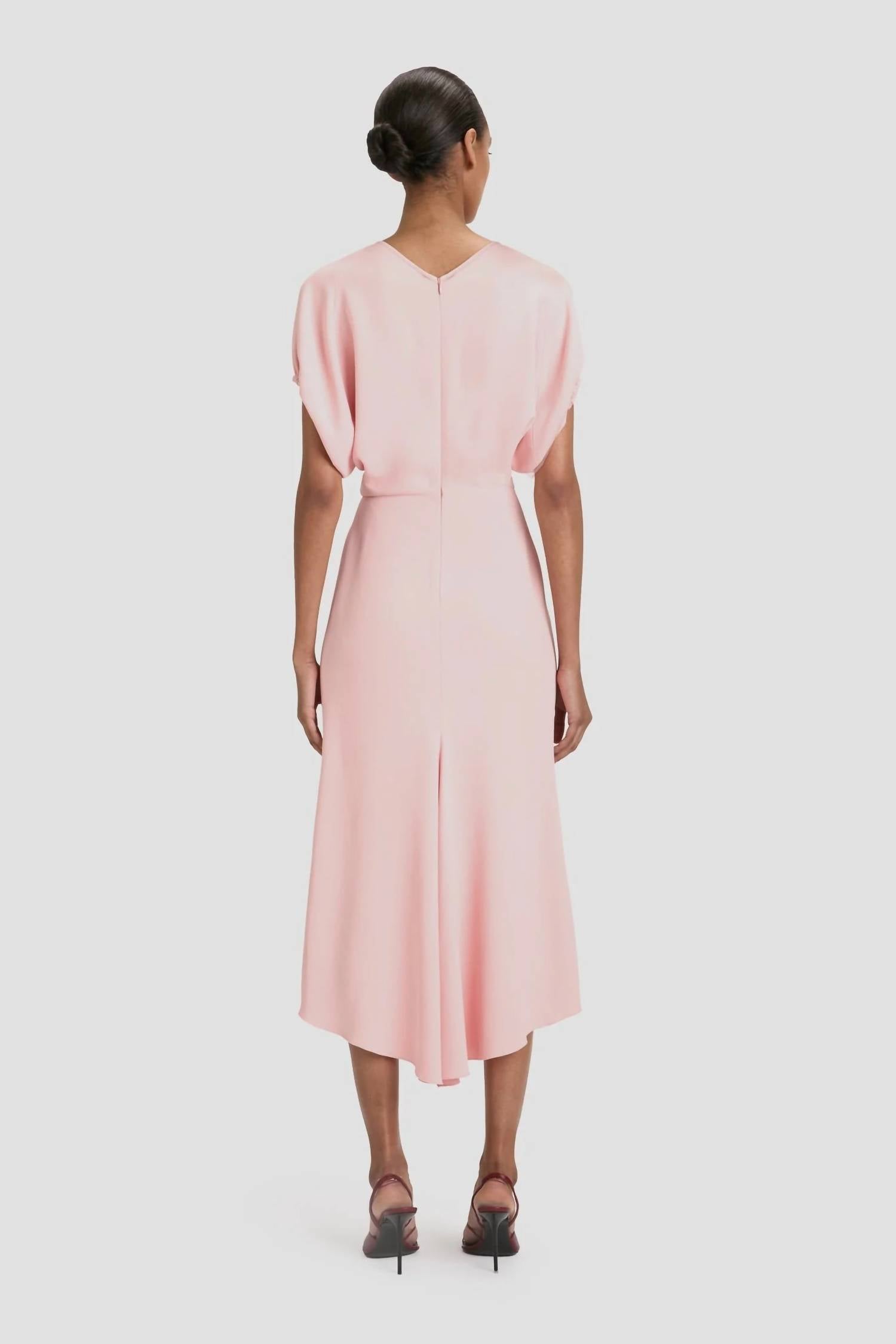 Victoria Beckham - Fluid Cady Blouson Detail Midi Dress