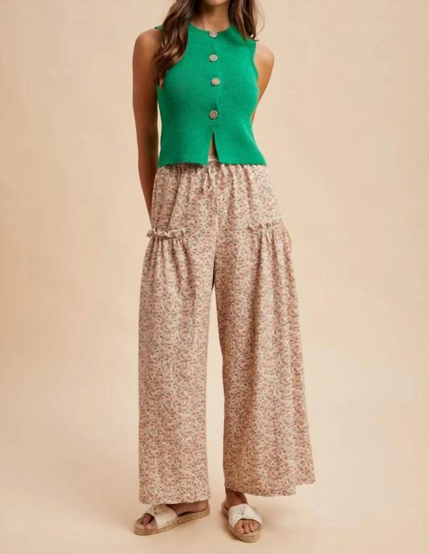 Anniewear - Ditsy Floral Palazzo Pants