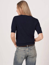Repeat Cashmere - Short Sleeve Crew Neck Pullover Sweater