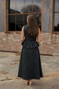 Sincerely Ours Brocade Midi Skirt in black - women's skirt