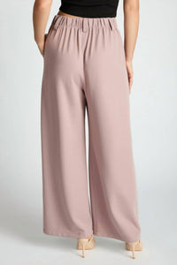Loit - Wide Leg Waffle Textured Pleated Pants