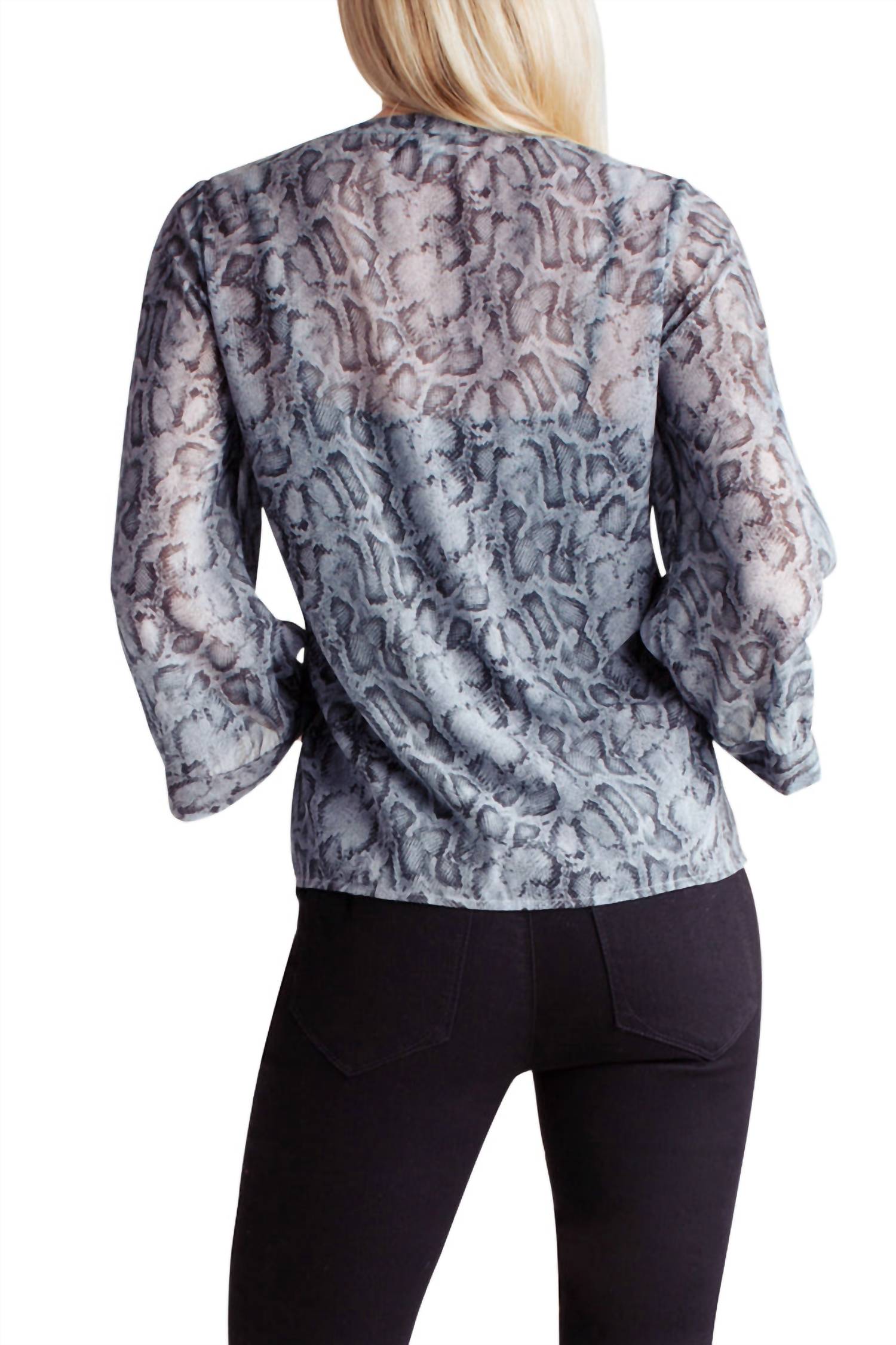 Kensie - Neck Tie Long Sleeve Top