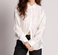 PISTOLA Tilda Long Sleeve Button Up Top in ecru - women's long sleeve top - view 4