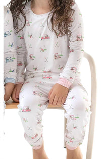 ANGEL DEAR Girls Golf Cart Long Sleeve Lounge Set in pink - item - detail view