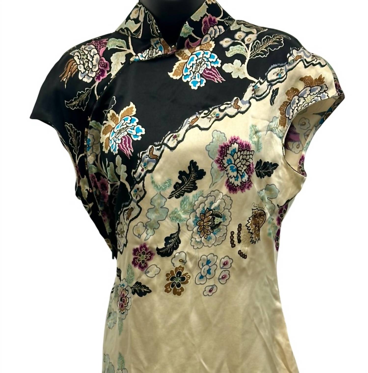 Roberto Cavalli - Women's Silk Dress With Metallic Thread And Hook And Eye Closure
