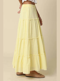 Olivaceous - Brooke Tiered Maxi Skirt
