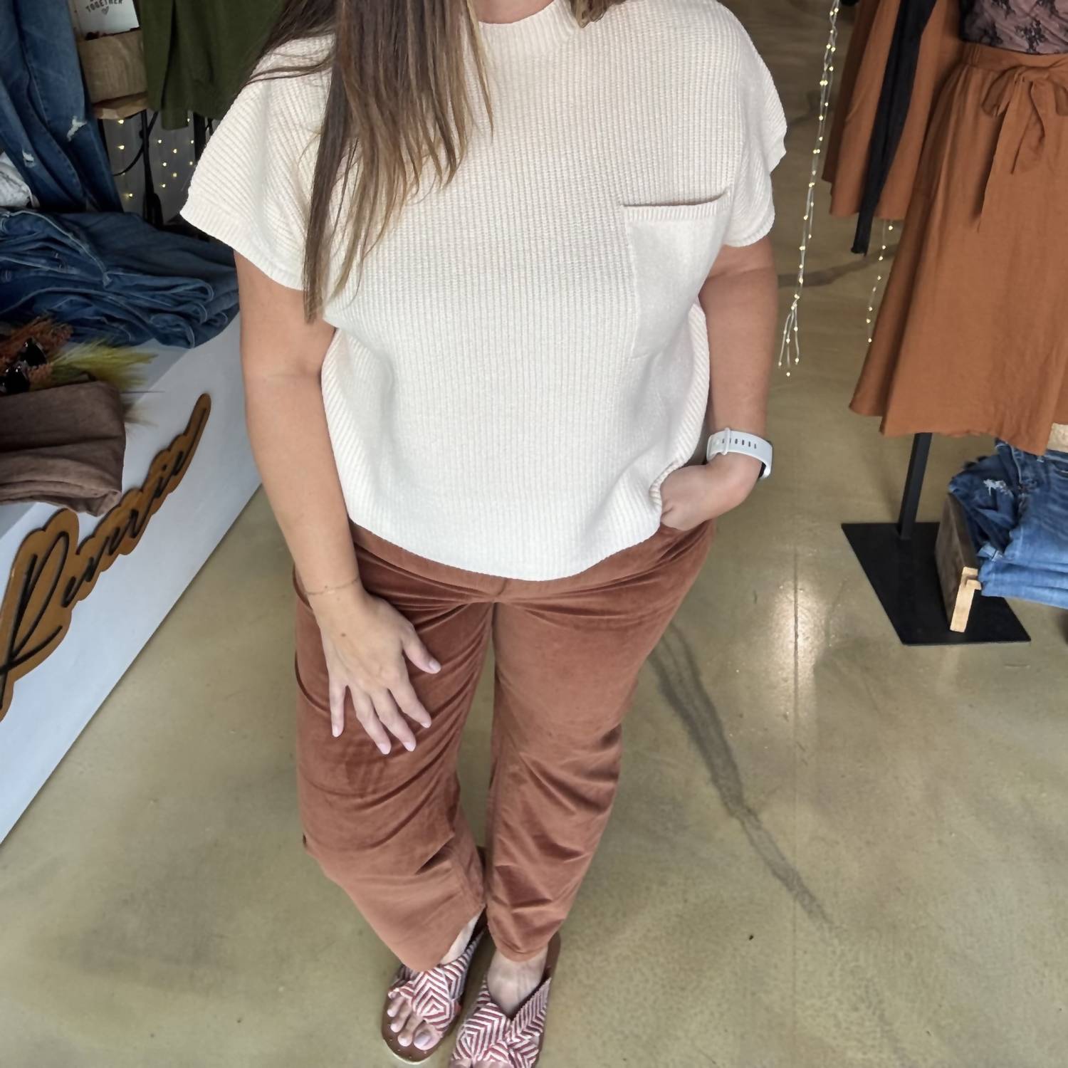 Grace And Lace - Oh Boy Corduroy Straight Leg Pants