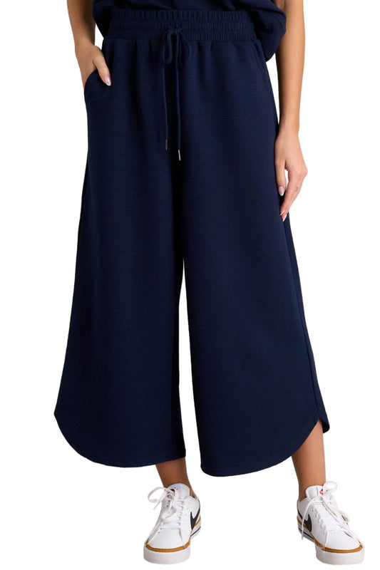 Entro - Textured Casual Crop Pant