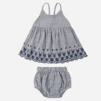 Rylee + Cru - Baby's Marine Gingham Zenni Set