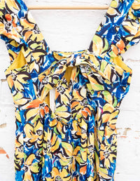 Skies Are Blue - Tiered And Tyed For Spring Midi Dress