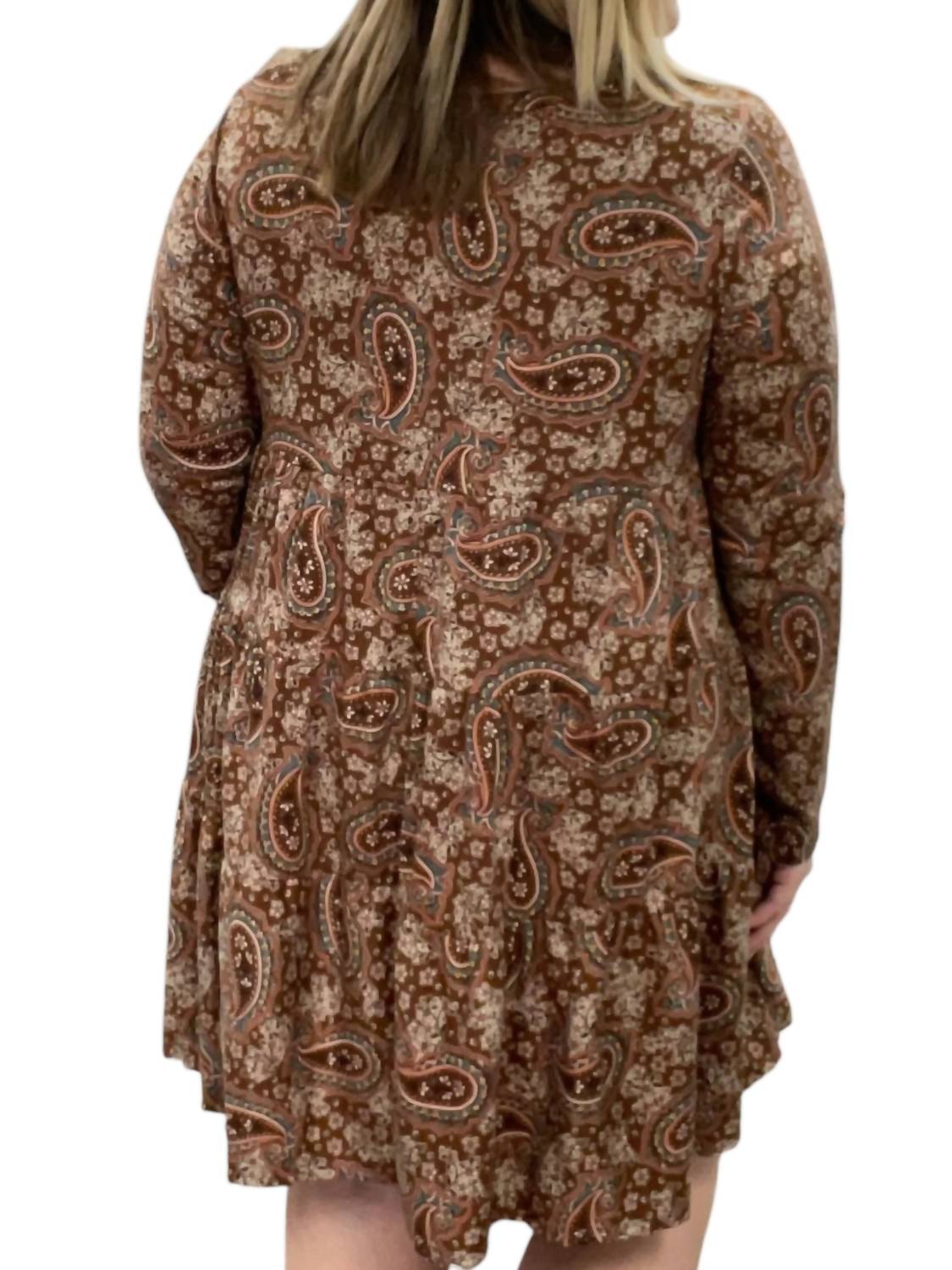 Jade By Jane - Paisley Long Sleeve Dress