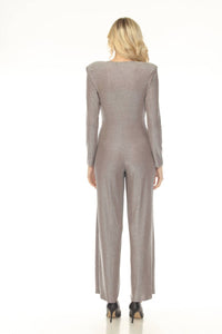 Joseph Ribkoff - Shimmery Twist Front Wide Leg Jumpsuit