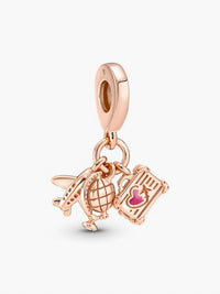 Pandora - Women's Airplane, Globe & Suitcase Dangle Charm