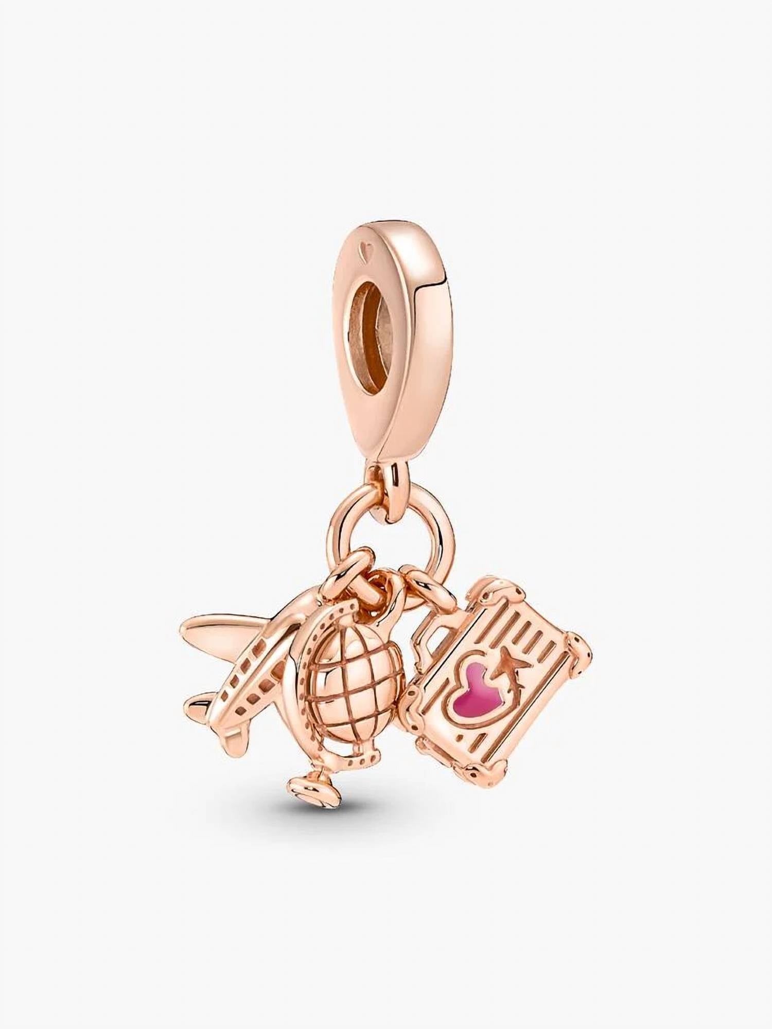 Pandora - Women's Airplane, Globe & Suitcase Dangle Charm