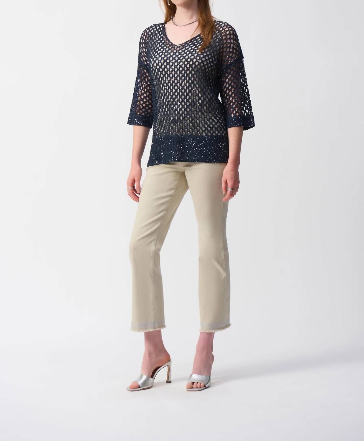 Joseph Ribkoff - Stitch Sweater With Sequins
