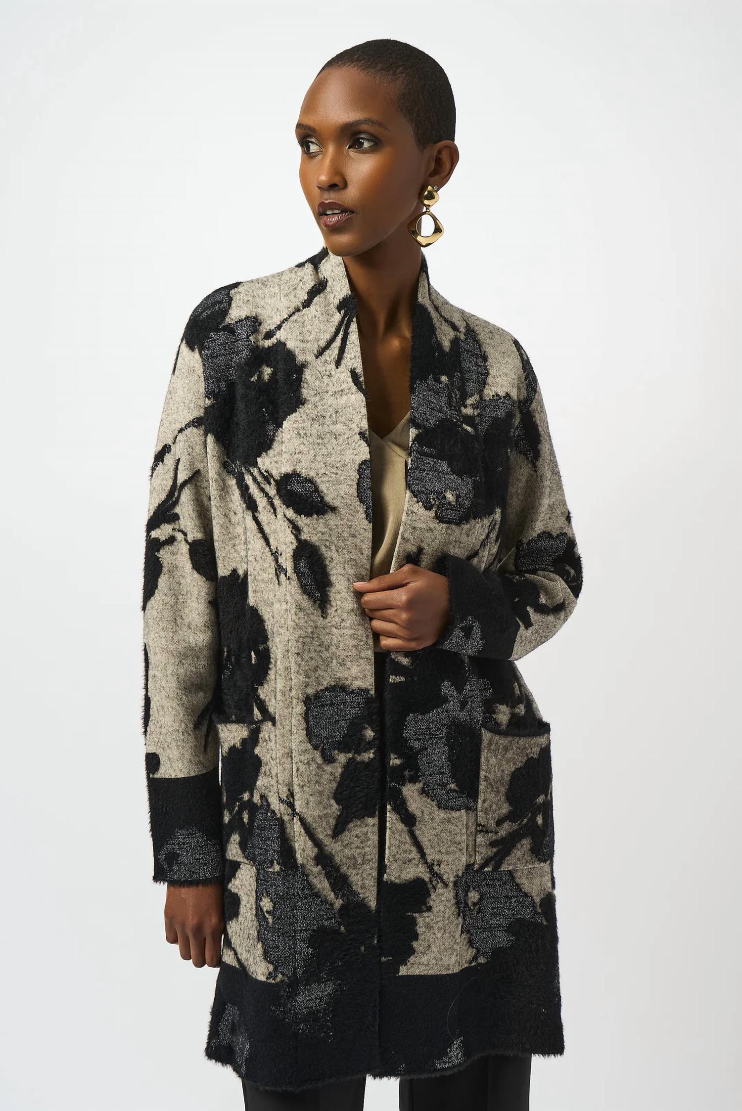 Joseph Ribkoff - Jacquard Floral Knit Cardigan